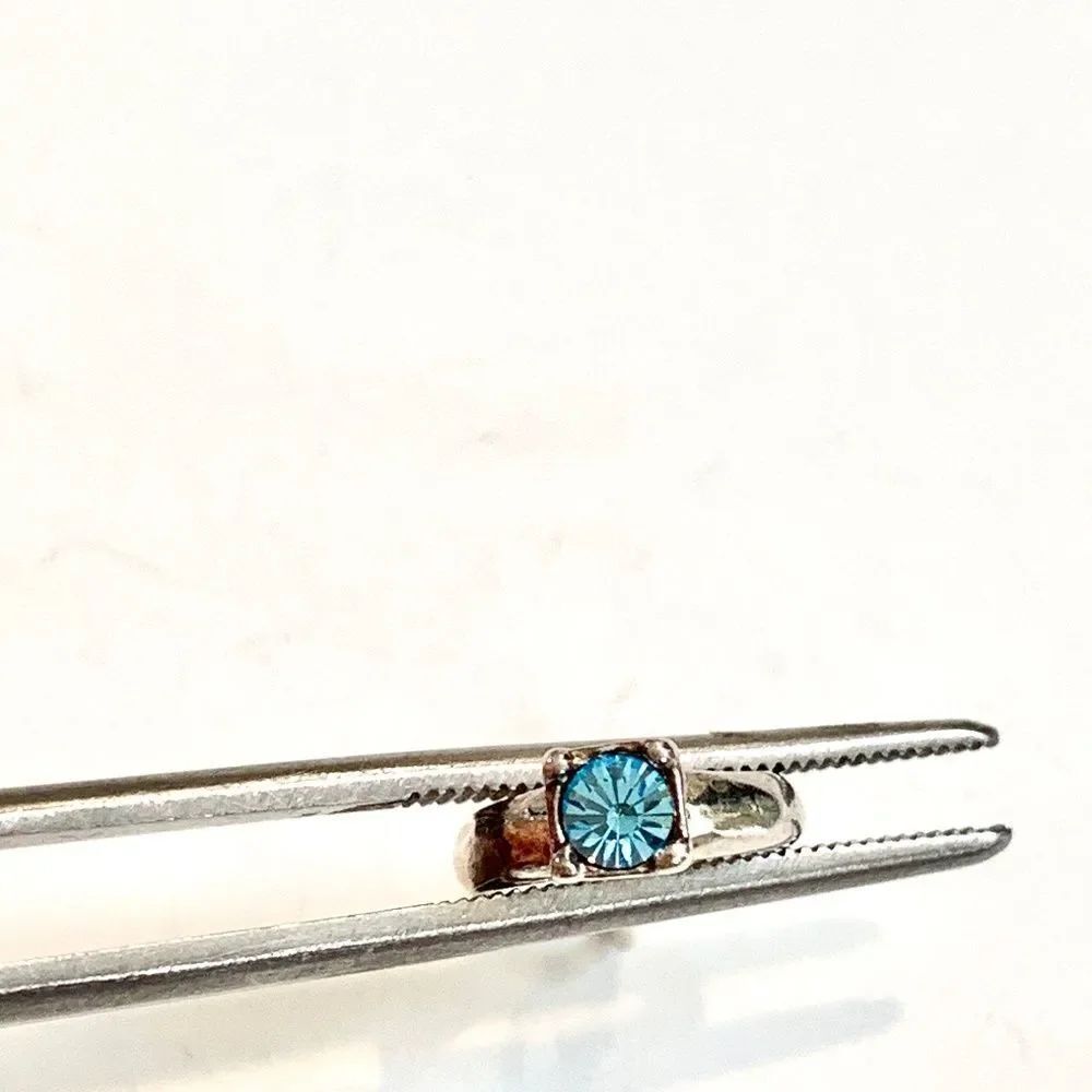 March Birthstone Sterling Silver Jewelry Charm #aquamarine CZ